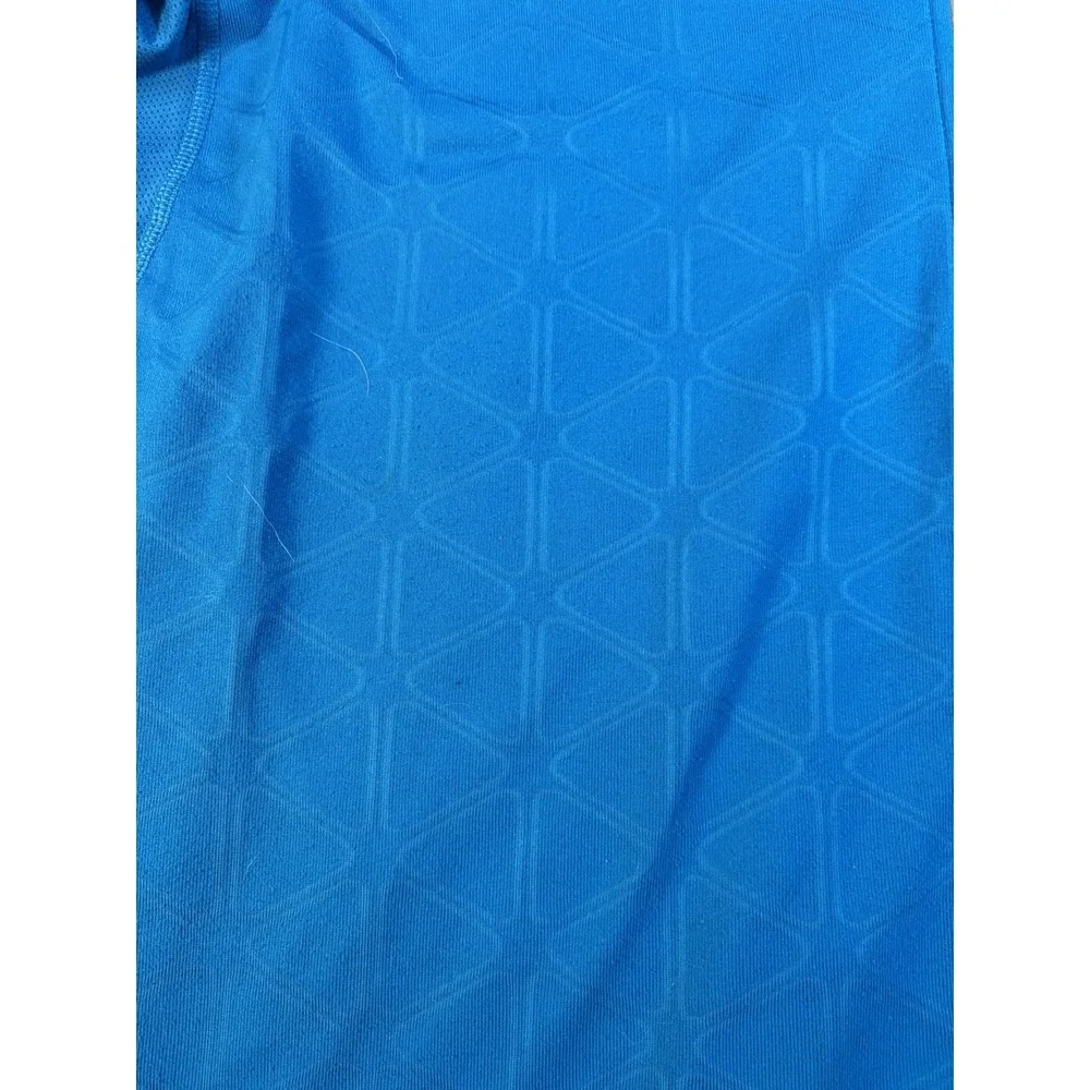 NIKE Running Pullover Men's L Blue  1/4 Zip Jacquard Knit Dri-Fit Reflective Str